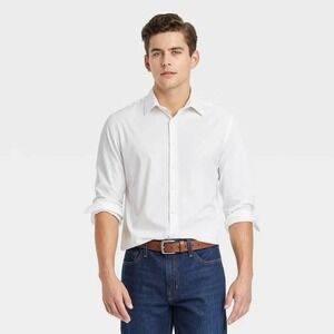 Goodfellow & Co Men's Button Down Dress Shirt Long Sleeve XL 17-17.5 White